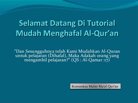 cara cepat menghafal Al Quran | join