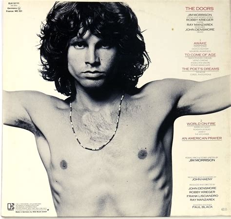 Jim Morrison Music By The Doors An American Prayer Psychedelic Rock