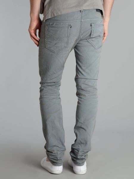 Diesel Thavar 801d Slim Fit Jeans In Gray For Men Light Grey Lyst