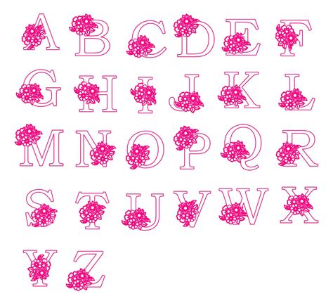 Laser Cut Flower Alphabet Design Cdr Dxf And Ai File Free Download