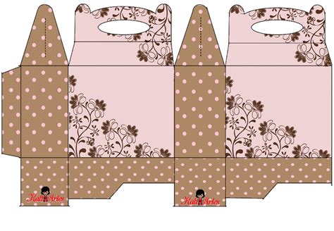 Brown Flowers Free Printable Lunch Boxes Cajas De Origami Cajas