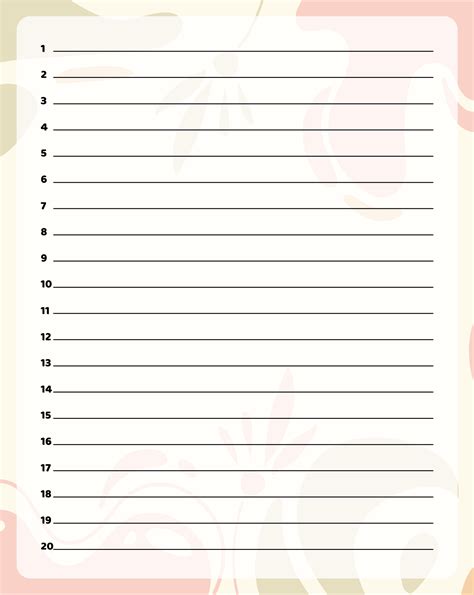 5 Best Printable List With Numbered Lines Pdf For Free At Printablee