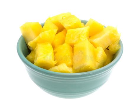 Fresh Chunks Of Pineapple In A Bowl Stock Image Image Of Chunks