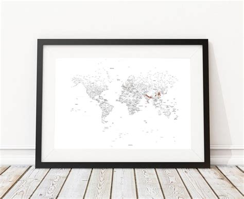 Buy Typography World Map Poster Online — Landmass