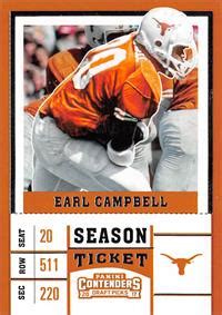 Earl Campbell Football Card Texas Longhorns 2017 Panini Contenders