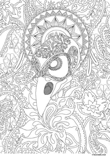 Halloween coloring page of ariel the mermaid for kids. Horror Scenes - Crow - Printable Adult Coloring Pages from ...