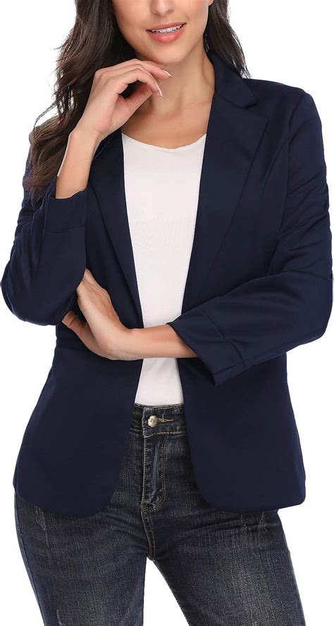 Women Slim Fit Work Office Blazers One Button Casual Jacket Suit L
