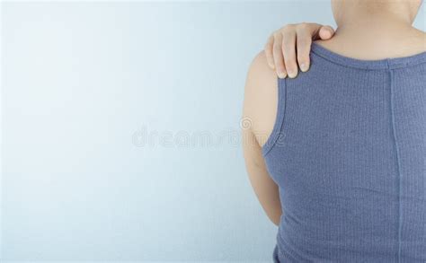 Closeup Woman Suffering From Neck And Shoulder Pain Health Care And