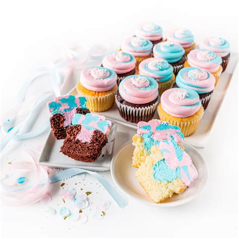 gender reveal cupcakes sweet flour bake shop