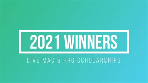 2021 Scholarship Winners Youtube