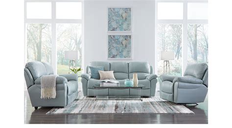 Choosing a sunken living room in your house provides you the chance to develop a sense of area and separation within an open principle, assisting. $1,855.00 - Vercelli Aqua (light blue) Leather 5 Pc Living ...