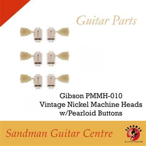 Gibson Pmmh 010 Vintage Nickel Machine Heads W Pearloid Buttons 1 Set
