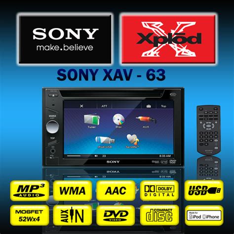 Max Acc Sony Xav 63 61 Monitor Double Din Car Dvd Player