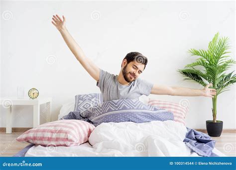 Guy Is Waking Up Stock Photo Image Of Home Lazy Sleepy 100314544