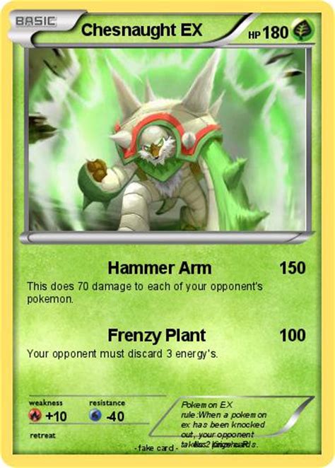 Pokémon Chesnaught Ex 11 11 Hammer Arm My Pokemon Card