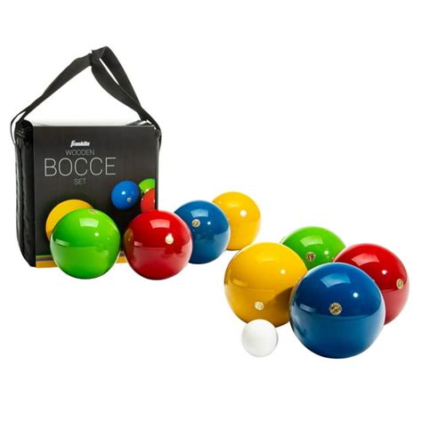 Franklin Sports 100mm Bocce Ball Set — 8 Wooden Bocce Balls And 1