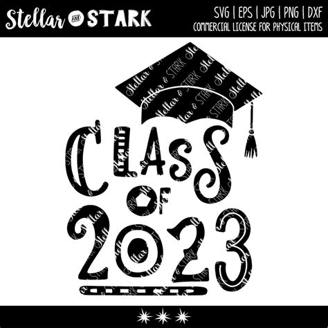 Funky Class Of 2023 Graduation Cap Svg Class Of 2023 Grad Etsy