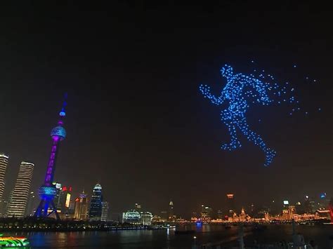 Thousands Of Drones Fill Skies Above China To Create Giant Running Man