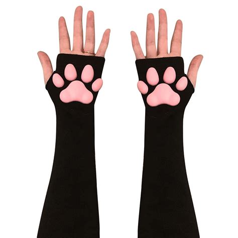 Kawaii Cat Paw Mittens Gloves Cute Soft 3d Toes Beans Fingerless Gloves Cat Claw Paws Pads