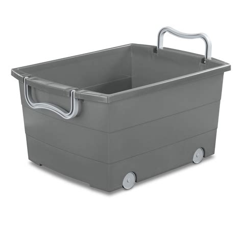 Your Zone Wheeled Stacking Bin Gray Flannel