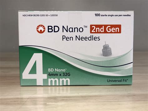 Diabetic Pen Needles Bd Brand 4mm X 32g Box Of 100 New Sealed Late