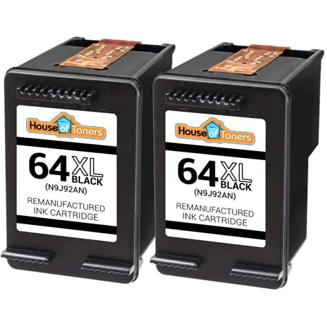2 Pack Replacement Hp 64xl N9j92an Black Ink For Envy 7830 7855 7858