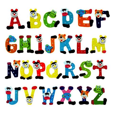 Buy 26pcs Wooden Cartoon Alphabet A Z Magnets Child