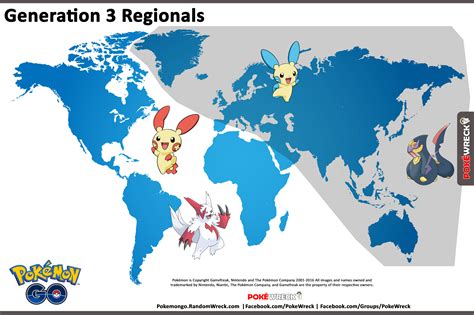All Regional Pokemon Map