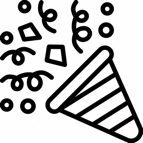 Confetti Popper Party Celebration Streamer Cone Birthday Icon