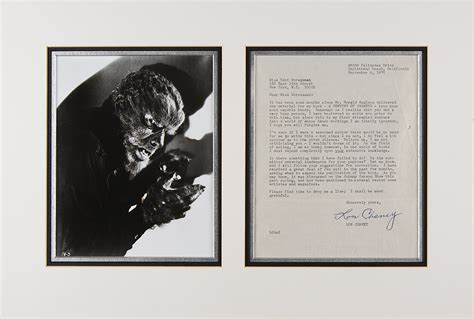 Lon Chaney Jr Typed Letter Signed Rr Auction