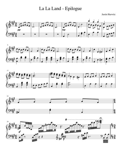 Top selling piano solo sheet music. La La Land - Epilogue sheet music for Piano download free ...