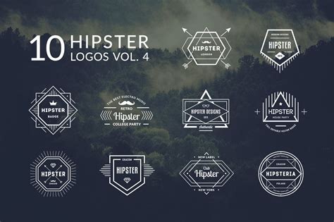 10 Hipster Logos Vol 4 By Piotr Łapa On Creativemarket Hipster Logo