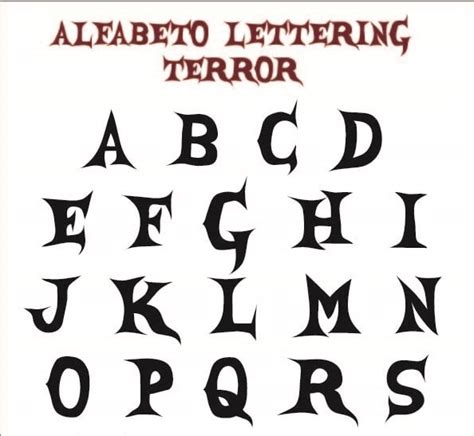 Alfabeto Lettering De Terror Lettering