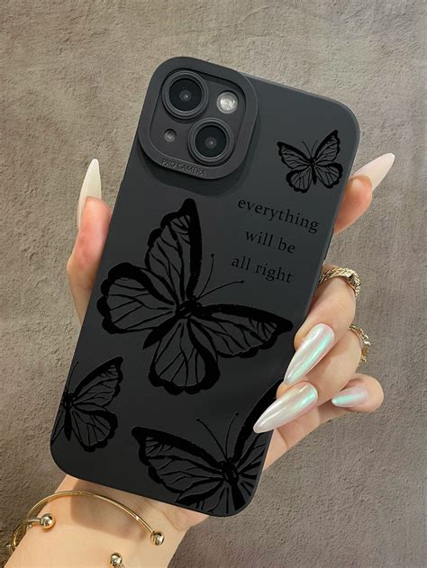 Black Collar Tpu Butterfly Phone Cases Embellished Cell Phones