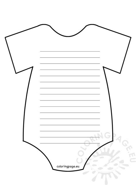Baby Shower Invitations Baby Onesie Template Coloring Page