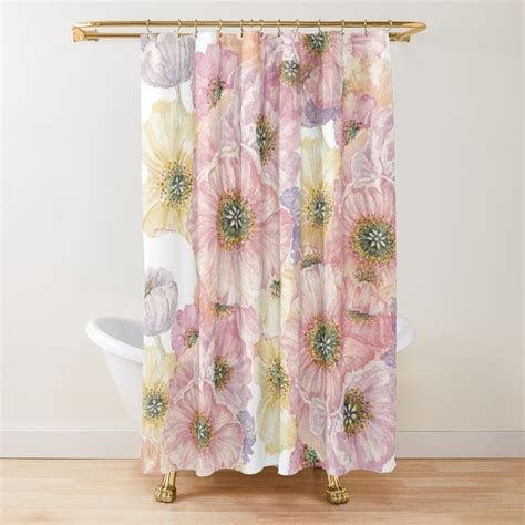 Poppies Shower Curtain By Christinem17 In 2020 Curtains Poppy