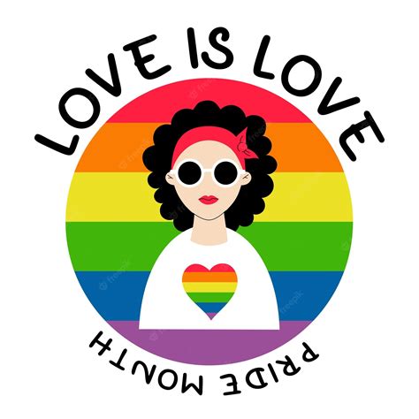 mês do orgulho lgbt amor é amor garota lésbica na bandeira redonda do orgulho lgbt nas cores do