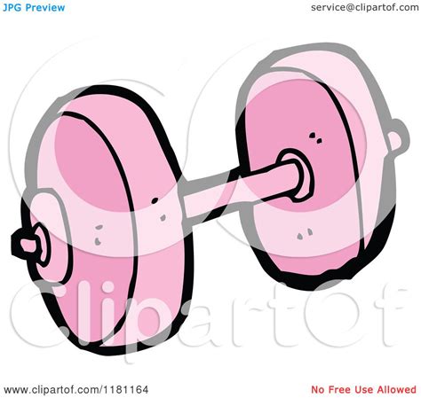 Cartoon Of A Pink Barbell Royalty Free Vector