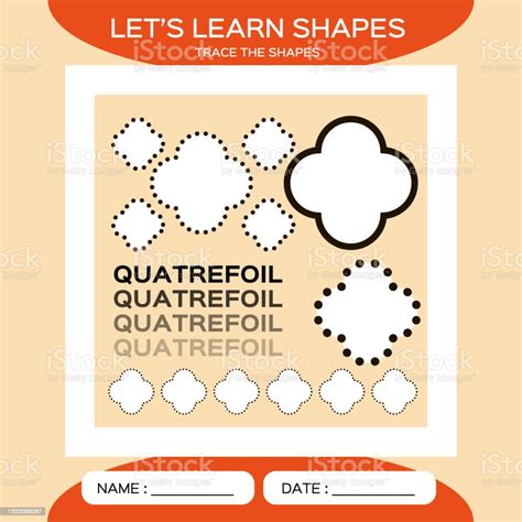 Quatrefoil Basic Geometric Shapes Elements For Children Learn Shapes