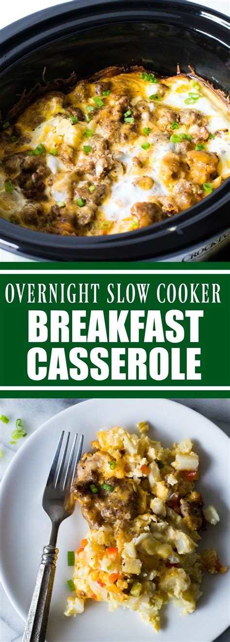 If you can get a programmable one, like this, that would be even better! Slow Cooker Breakfast Casserole | Recipe | Breakfast crockpot recipes, Slow cooker overnight ...