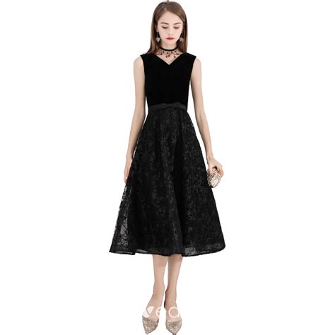 Modest Simple Homecoming Little Black Dress 2020 A Line Princess V