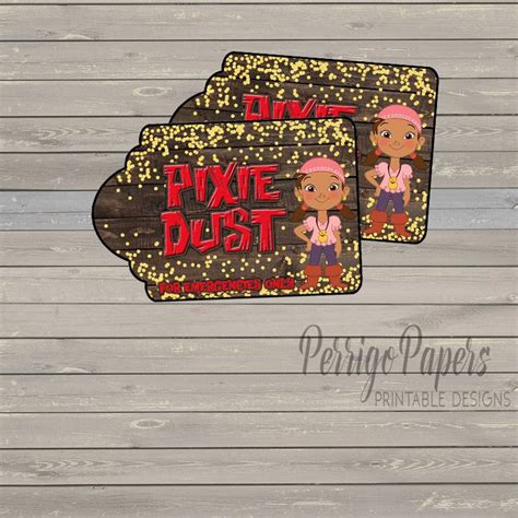 Printable Pixie Dust Party Favor Tag Izzy Fairy Dust