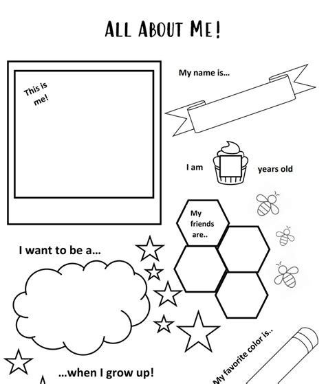 All About Me Worksheet Etsy