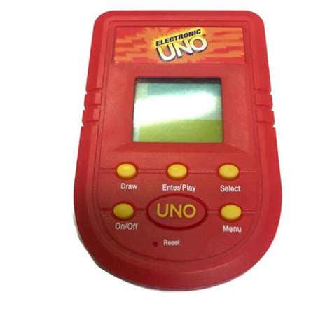 Electronic Uno Handheld Game Mattel 2001 Tested And Works Pre Owned