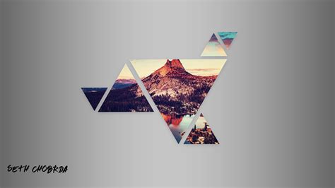 2560x1440 Px Abstract Geometry Mountains Sunset Triangle
