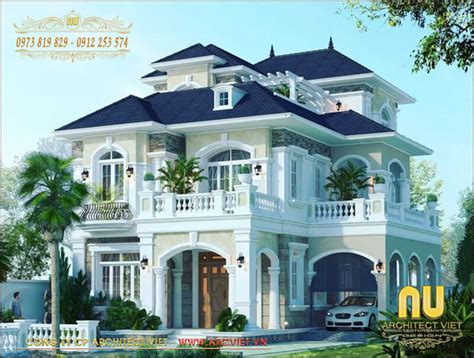 Mời anh chị tham khảo mẫu thiết kế nhà ngang 3m có tầng gác lửng. Mẫu thiết kế biệt thự hiện đại 2 tầng 1 tum đẹp nhất 2019