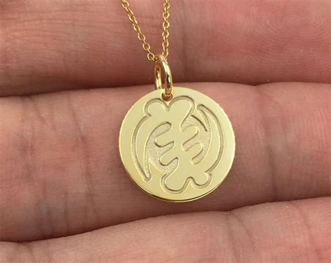 Adinkra Solid Gold Etsy White Gold Necklace Diamond Egypt Jewelry