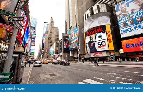 Empty Times Square In Morning Editorial Stock Image Image 18103814