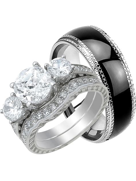 Laraso And Co His And Hers Wedding Ring Set Matching Wedding Bands For Him And Her 610