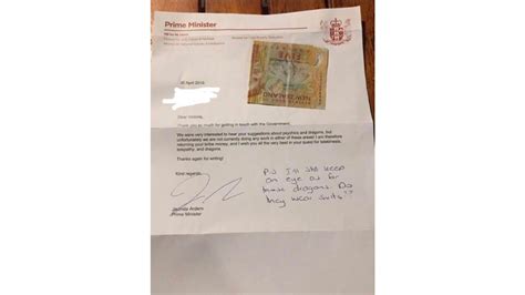 Jacinda Arderns Heartwarming Letter Rejecting Girls Cheeky 5 Bribe